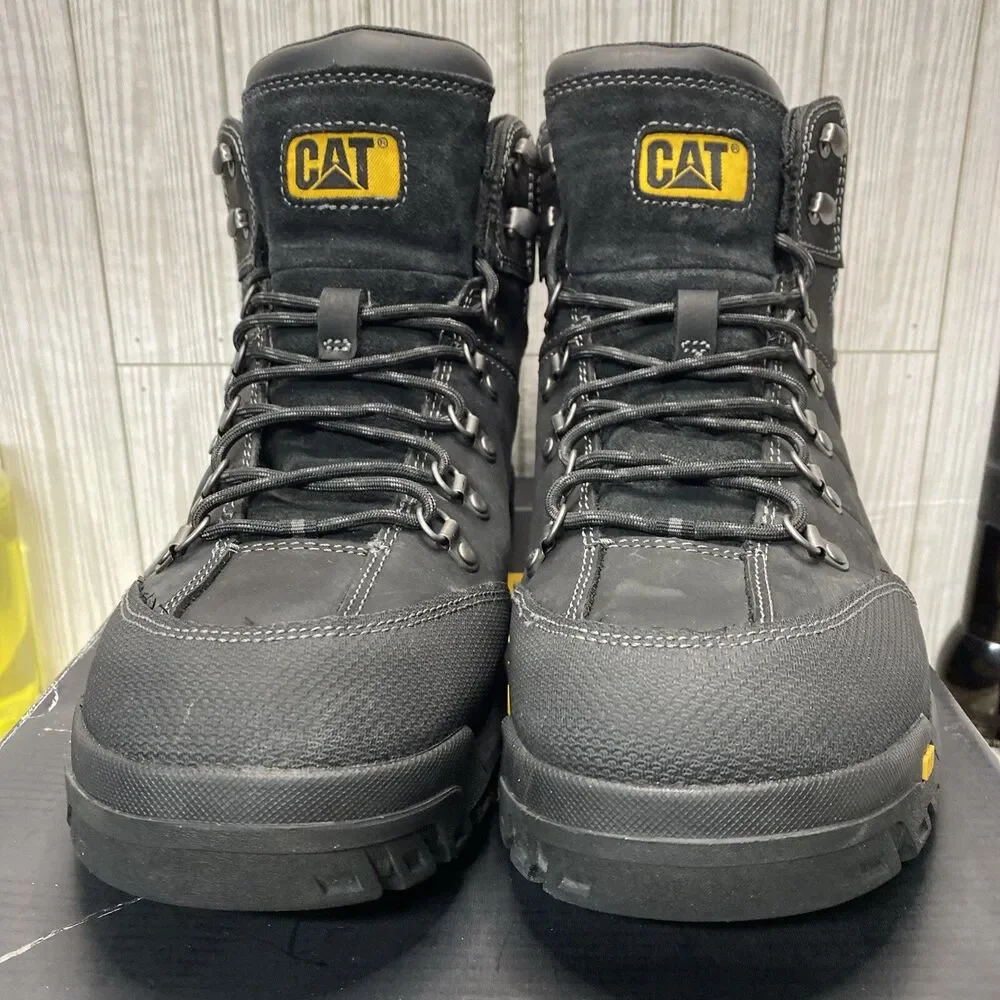 Caterpillar THRESHOLD Mens Soft Toe P74129 Black Waterproof Work Boots Sz 15